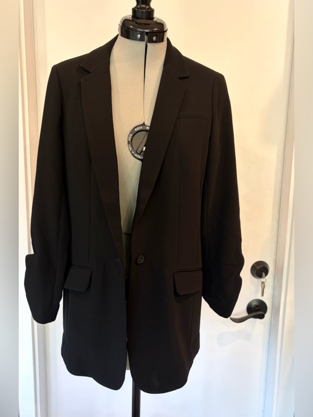 Elizabeth and James NWT Relaxed Jamie Blazer, single button, black, 00 - Picture 2 of 13
